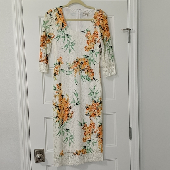 Eva Mendes White Lace Business Professional Dress - Picture 1 of 5